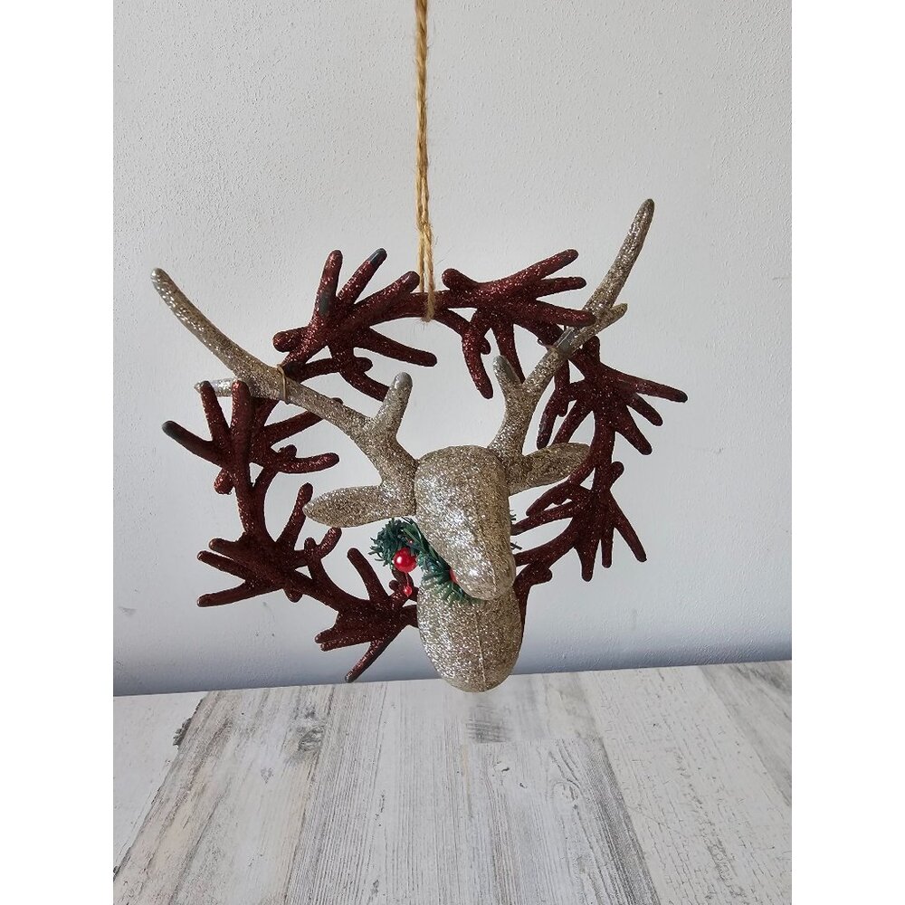 Glitter buck hunting ornament sparkle unique wreath ornament‎ Xmas tree